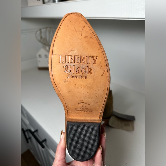 Liberty Black Women’s 7 Western Ankle Boots Tan Leather Cowgirl Booties NWT - Picture 7 of 8